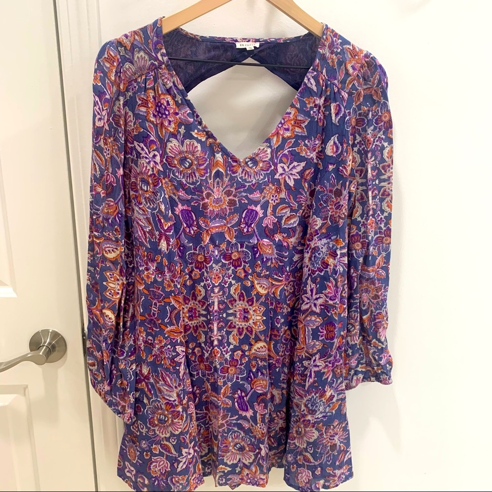 En Creme Floral Paisley Boho Dress